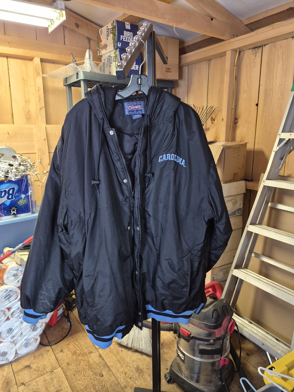Champs Black Bomber Jacket with Light Blue Trim Bin 38